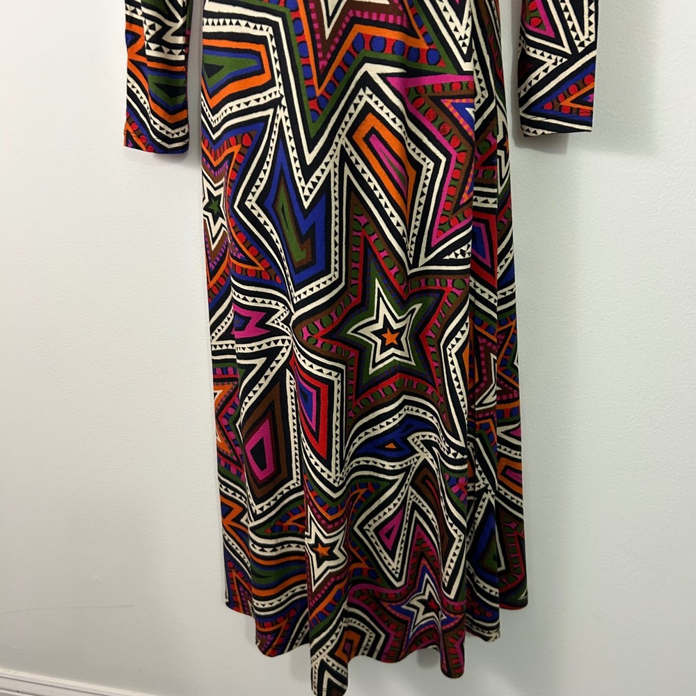 Farm Rio Size Small Mystic Trip Jersey Knit Dress Geometric Star Print - Picture 4 of 11